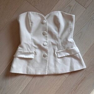 Zara White Strapless Suit Top